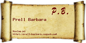 Prell Barbara névjegykártya